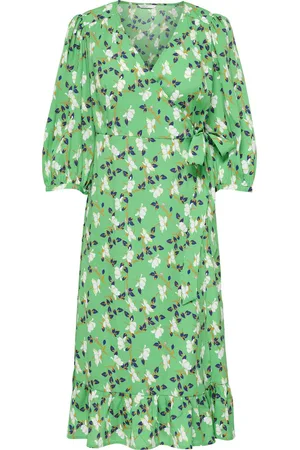 ONLY ONLOLIVIA 3/4 WRAP MIDI DRESS WVN NOOS Dames Jurk - Maat XS