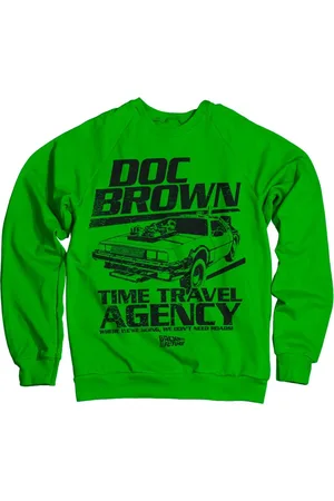Back To The Future Doc Brown Time Travel Agency Sweatshirt Green-M