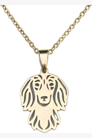 Fako Bijoux® Ketting Met Hanger - Stainless Steel - RVS - Staal - Hond - Hondenkop - Teckel