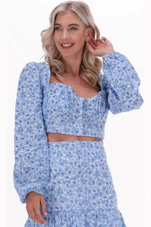 NA-KD Organic Gathered Detail Long Sleeve Blouse Blouses Dames - - Maat 34