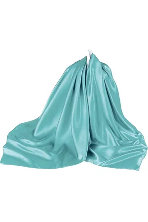 Merkloos Sjaal - Glanzend - Turquoise - Vierkant - 70 x 70 cm (3447)