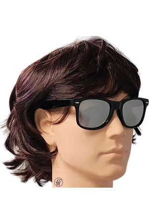 Fako Fashion Zwarte Zonnebril Met Zilverkleurige Spiegelglazen - Heren Zonnebril - Dames Zonnebril - UV400 - Zwart - Spiegel Zilver