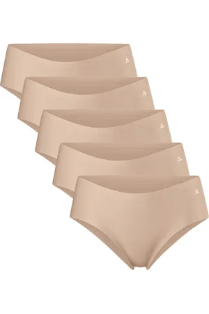 DANISH ENDURANCE Naadloze Hipsters voor Dames- Sporten & Iedere dag- 5-pack- Beige- Maat L