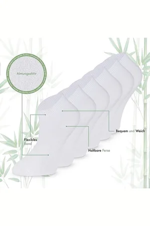 Merkloos Bamboe Sokken, Sneaker Sokken, Dames en Heren, Kort, Antibacterieel, 6 Paar, 43-46