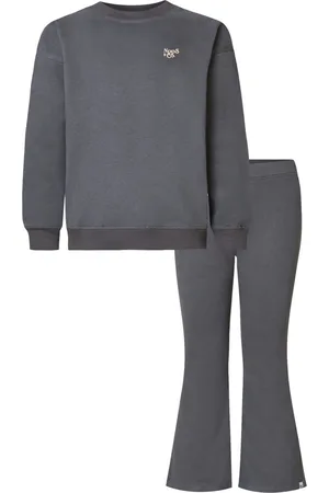 Noppies Kledingset - 2delig - Joggingpak - Sweater Nancun - Sweat Pants Flared Nyala - Forced Iron Antraciet - Maat 92