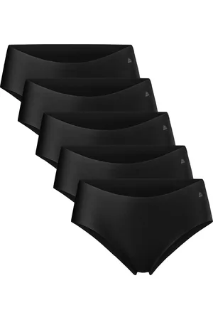 DANISH ENDURANCE Naadloze Hipsters voor Dames- Sporten & Iedere dag- 5-pack- Zwart- Maat XL