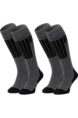 Nomad ?? Skisokken Essential 2-Pack | 39/42 | Warme sokken Dames / Heren | Lange Huissokken / Wandelen / Sporten | Knie Kousen | Goede vochtafvoer