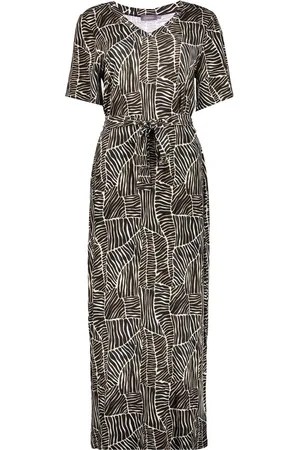 Geisha Jurk Fay Maxi Dress Met Print 47415 60 Off-white/black Dames Maat - XS