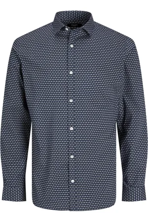 JACK & JONES Overhemd Jprblablackpool Stretch Shirt Ls Ss 12251125 Night Sky Mannen Maat - S