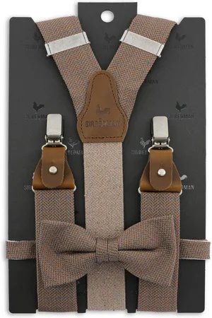 Sir Redman Bretels met strik - bretels combi pack MacMillan bruin
