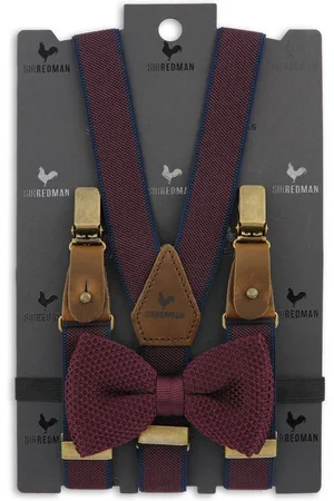 Sir Redman Bretels met strik - kids bretels combi pack Crushed Berry