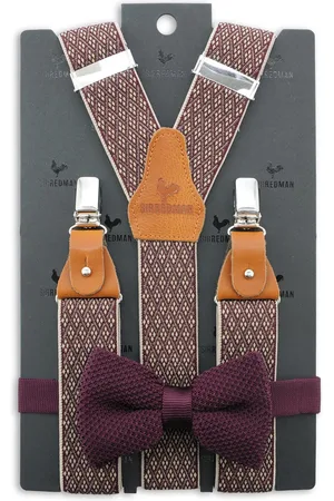 Sir Redman Bretels met strik - bretels combi pack Don Diamond bordeaux