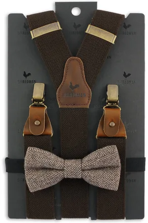 Sir Redman Bretels met strik - bretels combi pack Essential Troy Tweed