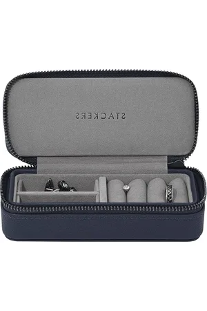 Merkloos Navy Blue Medium Zipper Jewelry Box for Men - Stackers
