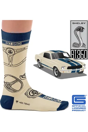 Heel Tread Sokken - Mustang - Carroll Shelby - Wit - 41-46