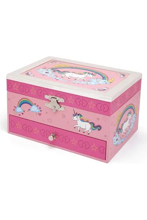 Merkloos Unicorn Jewelry Box - Silverplated - Lacquered Rim - 7.2X12.3X9.8