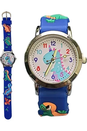 Fako Bijoux® Kinderhorloge - 3D - Dinosaurus - Blauw