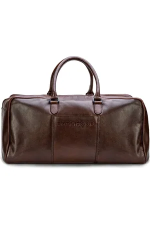 FARMHOOD Leren Reistas Schoudertas Memphis Travel Bag Donkerbruin