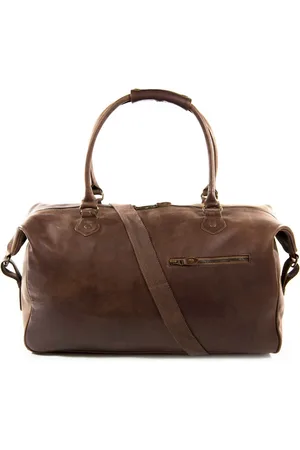 Buckle & Seam Leren Reistas Linwood Weekender Donkerbruin