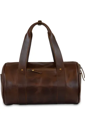 Buckle & Seam Leren Reistas Chap Dot Duffle Bag Donkerbruin