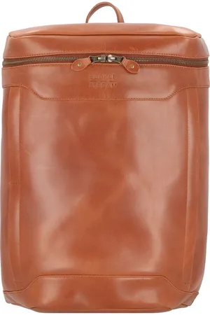 Buckle & Seam Leren Vrije tijd rugzak Rugzak met laptopvak Siwa Dot Leather Backpack Bruine
