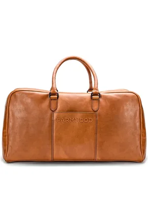 FARMHOOD Leren Reistas Schoudertas Memphis Travel Bag Lichtbruin