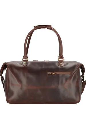 Buckle & Seam Leren Reistas Linwood Blu Weekender Donkerbruin