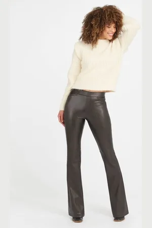 Spanx Leather Like Flare Pants | Zwart