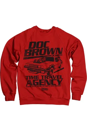 Back To The Future Doc Brown Time Travel Agency Sweatshirt Red-2XL