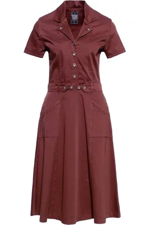 Queen Kerosin Workwear Swingkleid QK5201015000 Red-M