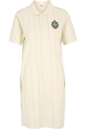 Fila Damen Kleid Treplin Striped Polo Dress Antique White/Multicolor Irregular Striped-S