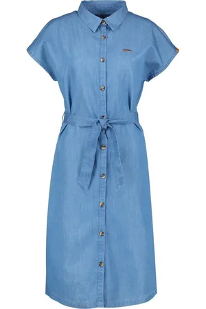 alife kickin Alife & Kickin Damen Sommerkleid MaeveAK DNM A Shirt Dress Light Denim Washed-XS