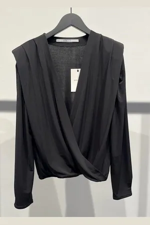 Homage Zwarte overslag top met lange mouwen