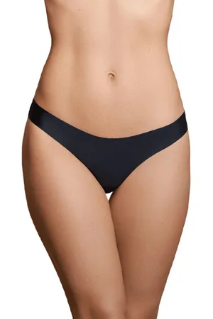 Bye Bra Onzichtbare Bikini In Braziliaanse Stijl, Hoge Taille, Naadloze Bikini, Niet Aan Te Raken, Geen Slipjeslijn, Gladde Randen, 2 Kleurenpak, Beige En Zwart, XL