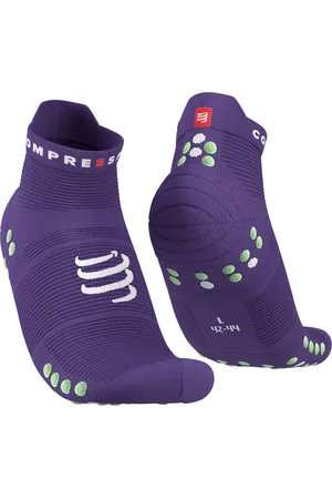 Compressport Pro Racing Socks v4.0 Run Low - Purple/Paradise Green