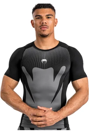 Venum Attack Rash Guard Compressie T-Shirt Zwart Grijs - L