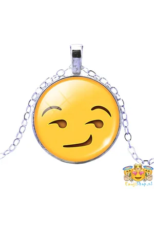 Fako Bijoux® Emojishop.nl - Ketting - Cabochon - Emoji - Flirt