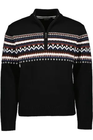 Blue Seven Heren - Trui 376461 print korte rits maat XXL