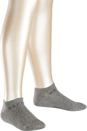 ESPRIT Foot Logo 2-Pack duurzaam organisch katoen multipack sneakersokken kinderen grijs - Maat 31-34