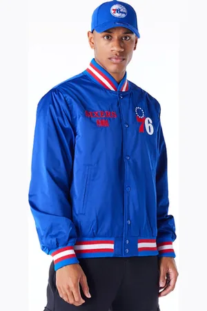 New Era Philadelphia 76ers - NBA Satin Blue Bomber Jacket