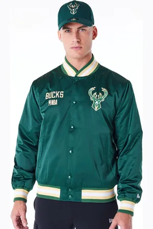 New Era Milwaukee Bucks - NBA Satin Dark Green Bomber Jacket