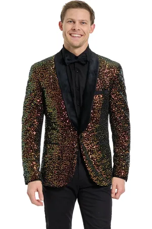 OppoSuits Dinner Jacket - Amber Sequins - Heren Blazer - Carnavalskleding - Glitter Jasje - Maat 48