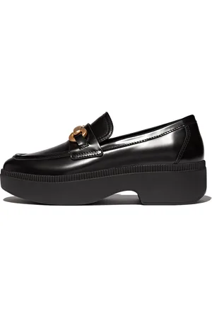FitFlop F-Luma Chunky-Snaffle Box-Leather D/Wedge Loafers - Maat 39