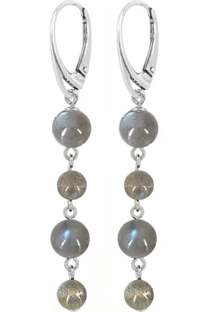 ARLIZI 2291 Oorbellen labradoriet kralen - sterling - 6 cm