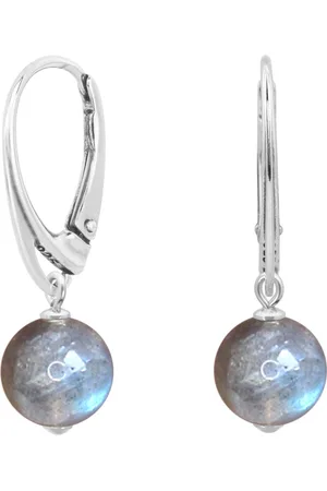 ARLIZI 2314 Oorbellen labradoriet kraal hanger - sterling - 3 cm