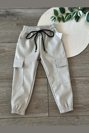 Merkloos Leather look cargo pants