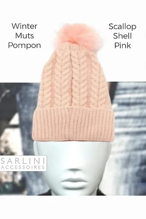 sarlini Accessoires - Herfst / Winter Beanie / Muts Pompon - - Polyester Grove Breiwerk - Faux Fur - vrouwen - volwassenen tieners - casual