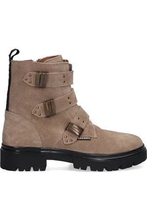 Braqeez 424782-408 Meisjes Biker Boots - - Su??de - Gesp Met Rits