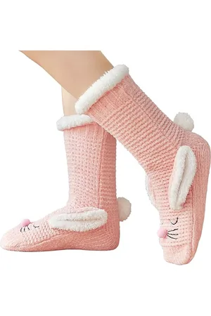 Merkloos Sokken, pantoffels, dames, winter, warm, antislip, thermisch, pantoffels, sokken, dames, Kerstmis, dikke sokken, maat 36-41
