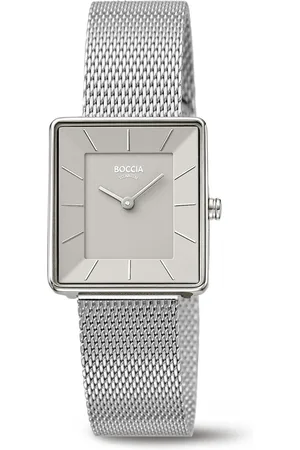 Boccia Titanium 3351-05 Dames Horloge - Mineraalglas - Titanium/Staal - Zilverkleurig - 25 mm breed - Quartz - Druksluiting - 3 ATM (spatwater)